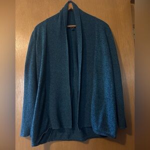 Apt. 9 Open Cardigan Sweater Long Sleeve Blue/Black Heathered Women’s Sz M